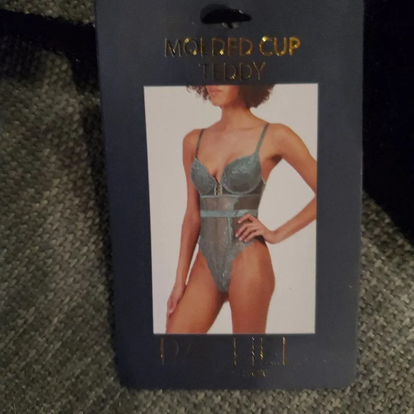 RACHEL Rachel Roy Black Lace Woman's Molded cup teddy Bodysuit Size XL - Picture 7 of 16